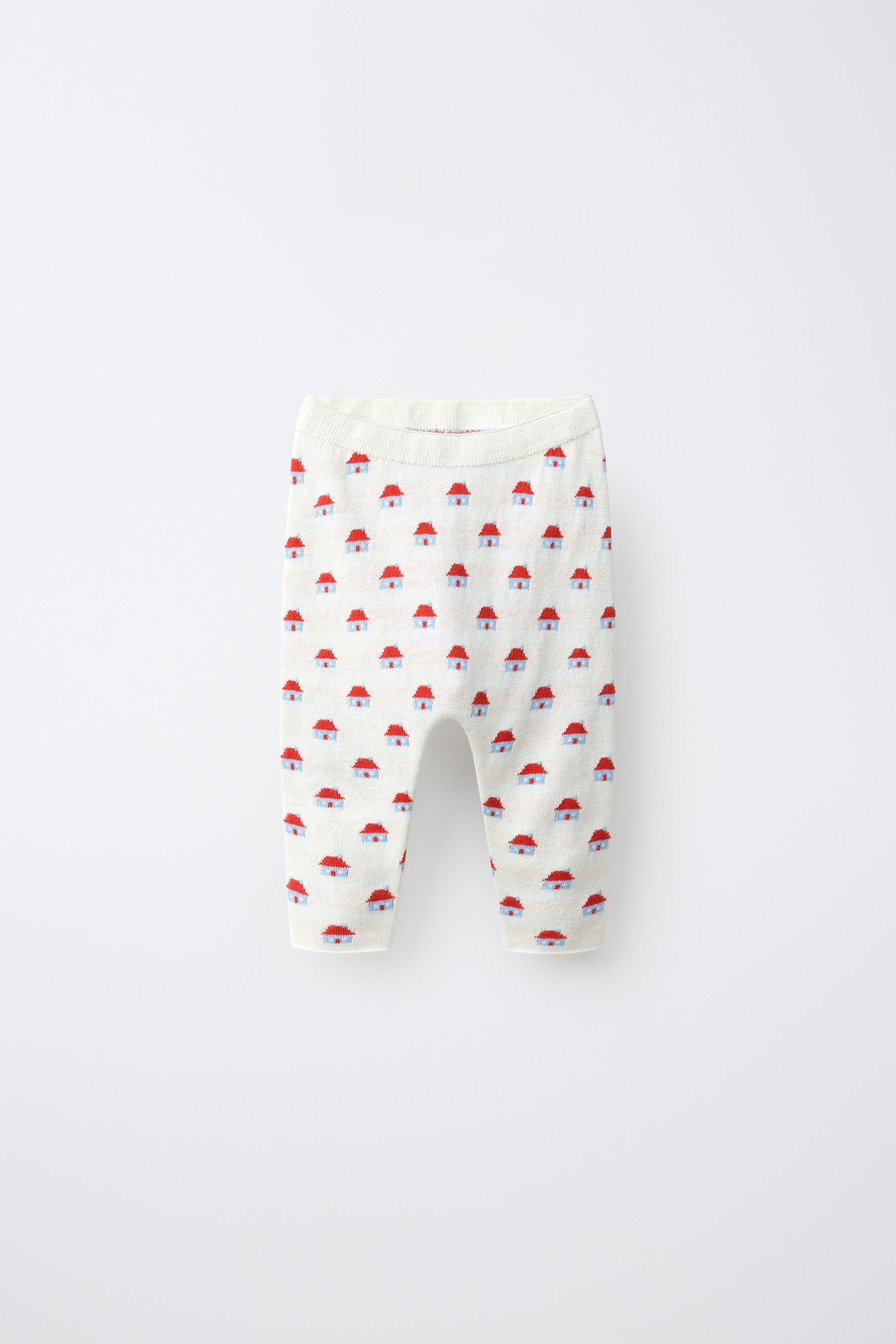 PANTALON EN MAILLE JACQUARD PETITES MAISONS